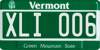 VT license plate XLI006