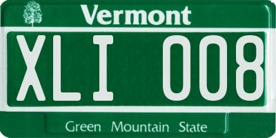 VT license plate XLI008