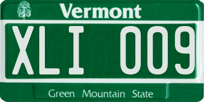 VT license plate XLI009