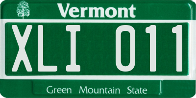 VT license plate XLI011