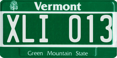 VT license plate XLI013