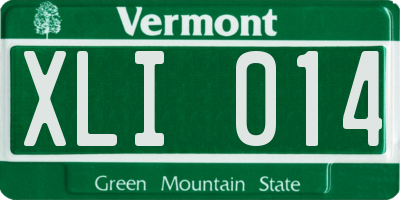 VT license plate XLI014