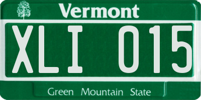 VT license plate XLI015