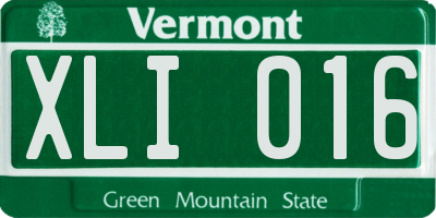 VT license plate XLI016