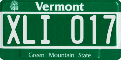 VT license plate XLI017