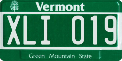 VT license plate XLI019