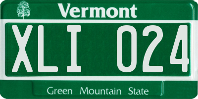 VT license plate XLI024