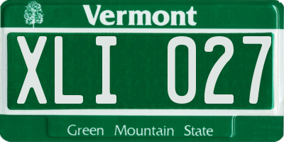 VT license plate XLI027