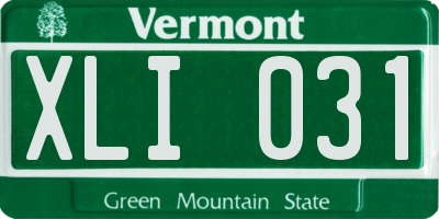 VT license plate XLI031