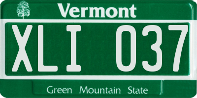 VT license plate XLI037