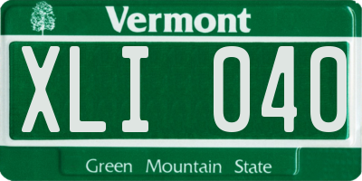 VT license plate XLI040