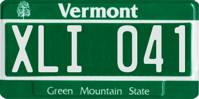 VT license plate XLI041
