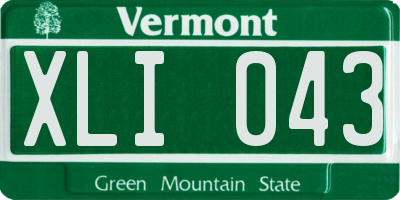 VT license plate XLI043