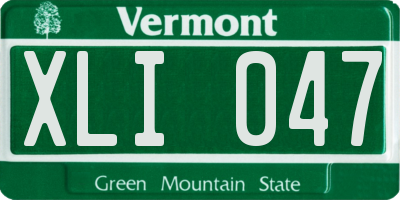 VT license plate XLI047