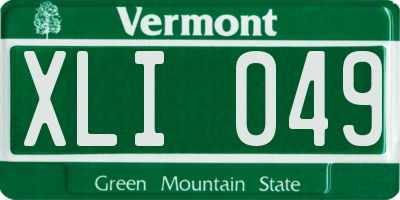 VT license plate XLI049