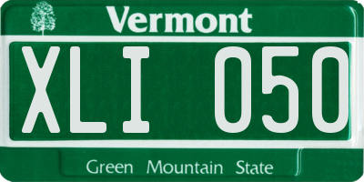 VT license plate XLI050