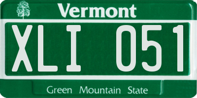 VT license plate XLI051