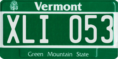VT license plate XLI053