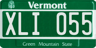 VT license plate XLI055
