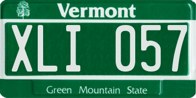 VT license plate XLI057