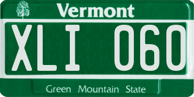 VT license plate XLI060