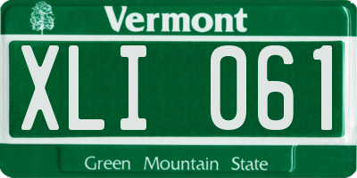 VT license plate XLI061