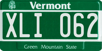 VT license plate XLI062
