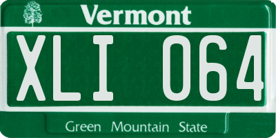 VT license plate XLI064