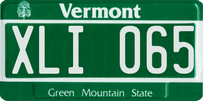 VT license plate XLI065