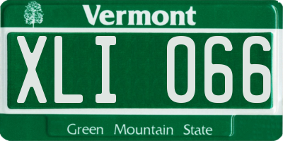 VT license plate XLI066