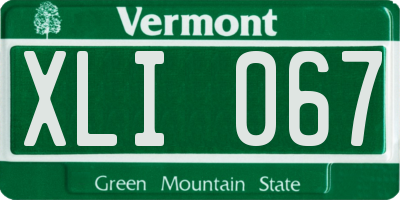 VT license plate XLI067