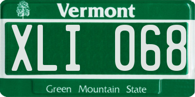 VT license plate XLI068