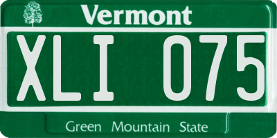 VT license plate XLI075