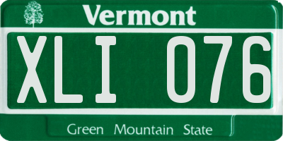 VT license plate XLI076