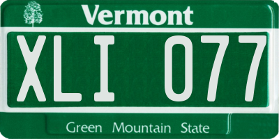 VT license plate XLI077