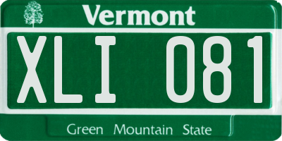 VT license plate XLI081