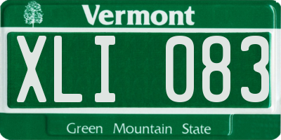 VT license plate XLI083