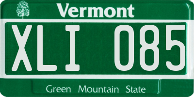 VT license plate XLI085