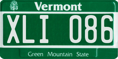 VT license plate XLI086