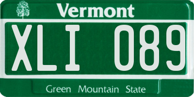 VT license plate XLI089