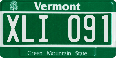 VT license plate XLI091