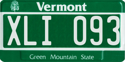 VT license plate XLI093