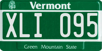 VT license plate XLI095