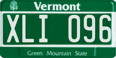 VT license plate XLI096