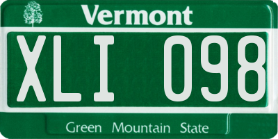 VT license plate XLI098