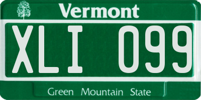VT license plate XLI099