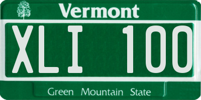 VT license plate XLI100