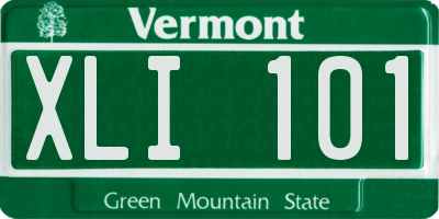 VT license plate XLI101