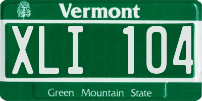 VT license plate XLI104