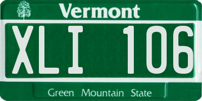 VT license plate XLI106